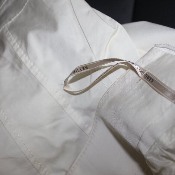 Karen Millen England  white black lace pencil lining skirt side zip size 8 - Picture 5 of 8